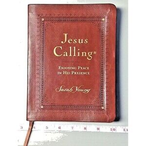 Jesus Calling Large Print Brown LeatherSoft 365 Daily Devotional Sarah Young NEW